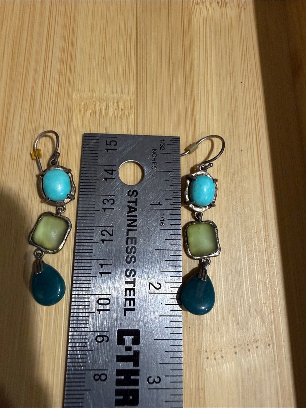 Handmade Turquoise & Teal Drop Dangle Earrings - Women Jewelry